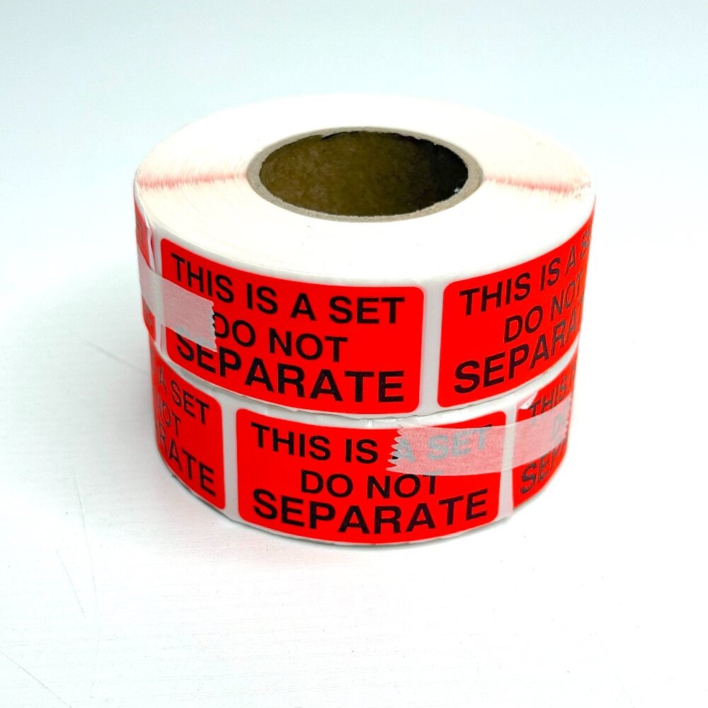1" x 2" This is a Set Do Not Separate Stickers Red Packing Labels 2 Rolls, 1000